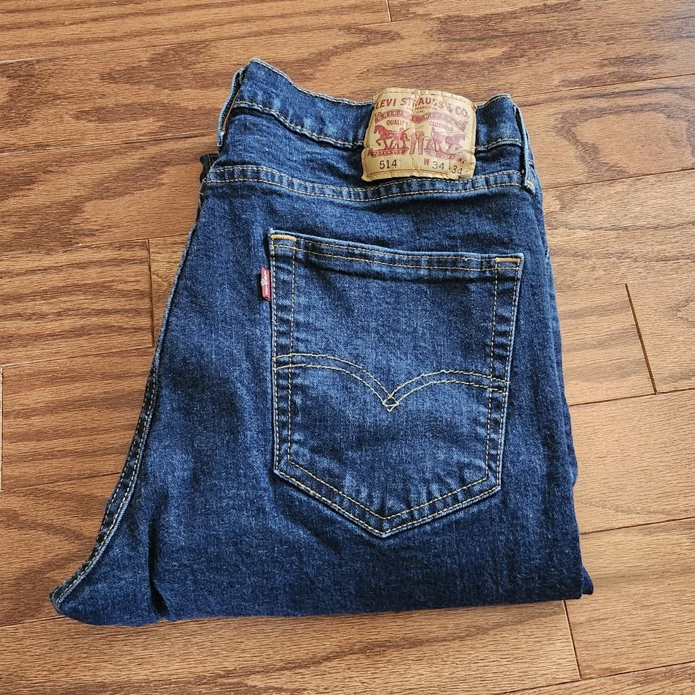 Levi's‎ 514 Men's Dark Wash Straight Leg Jeans Size 34x34
